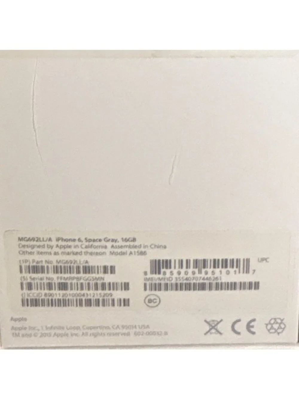 Apple iPhone 6 Box Space Gray 16GB Original Packaging No Accessories Empty Box